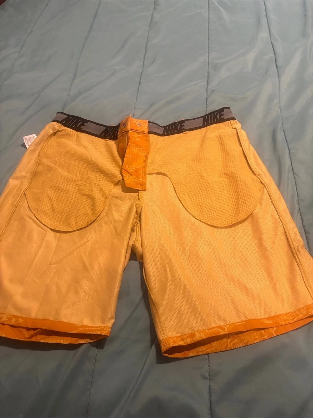 Nike Men’s Yellow Dri-FIT Athletic Shorts with Black Waistband